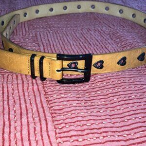 Tan and Black Heart Cutout Belt